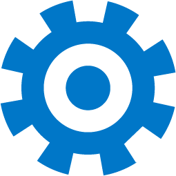 Blue cog icon