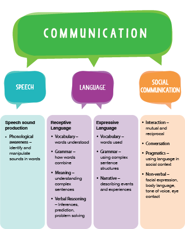 Communication flow graphic - Speech, Language, Social Communication